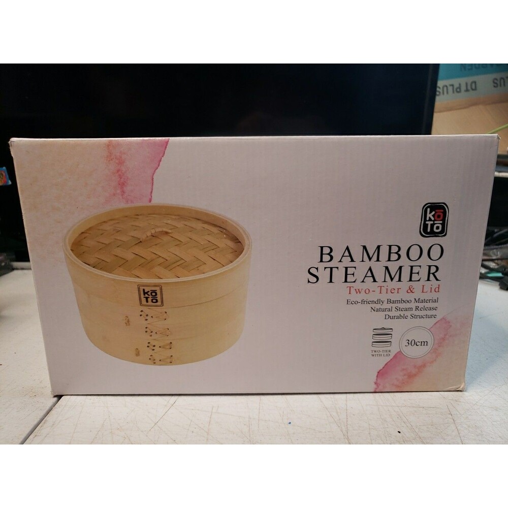 Two Tier Bamboo Steamer with Lid - 30cm -  Eco Friendly Bamboo Materials - NEW!!